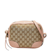 グッチ GGキャンバス 斜め掛け ショルダーバッグ 449413 ブラウン ピンク キャンバス レザー レディース GUCCI 【中古】